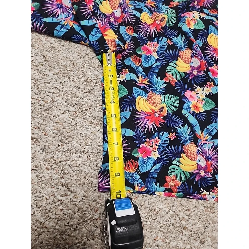 Hreski Shorts Mens 38x10‎ Black Floral Pineapple Golf Chino Abstract Colorful
